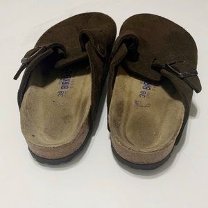 Birkenstock Brown Suede Boston Clogs